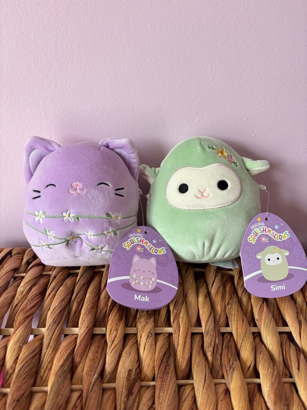 Squishmallows Mak & Simi Plush Set - Lavender, Mint & Cream Accents